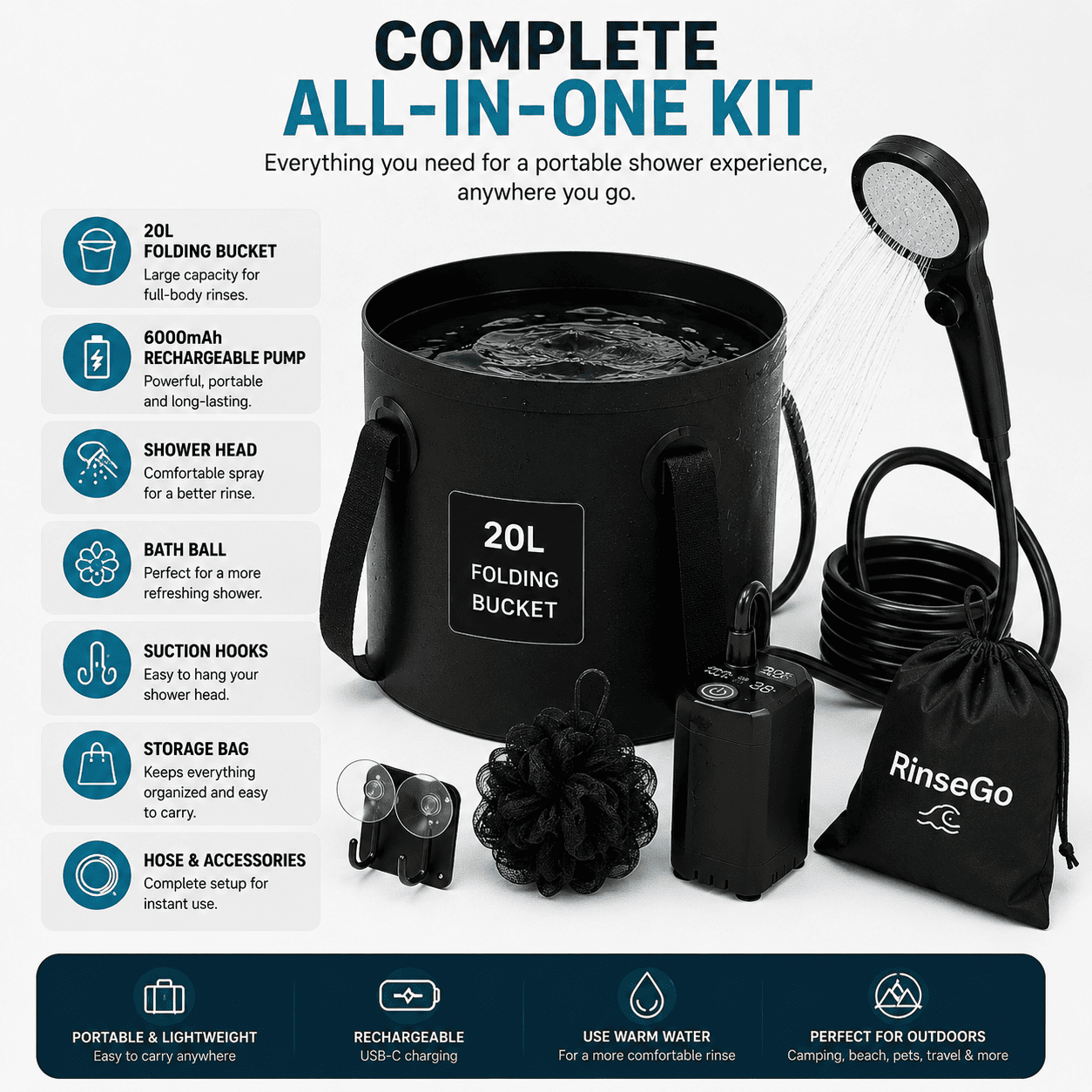 PORTABLE OUTDOOR SHOWER