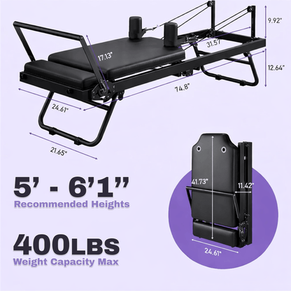 Foldable At-Home Pilates Metal Reformer